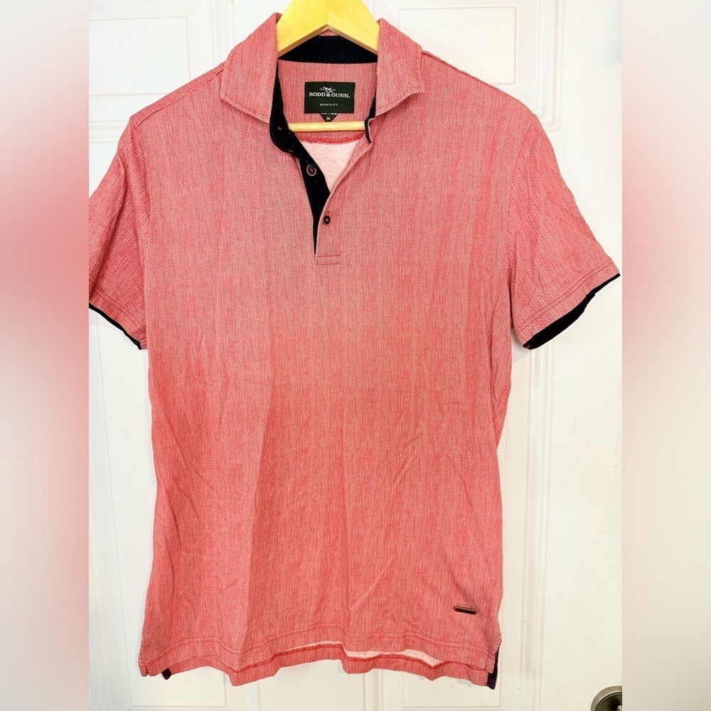 Rodd & Gunn Red Polo Shirt with Textured Fabric